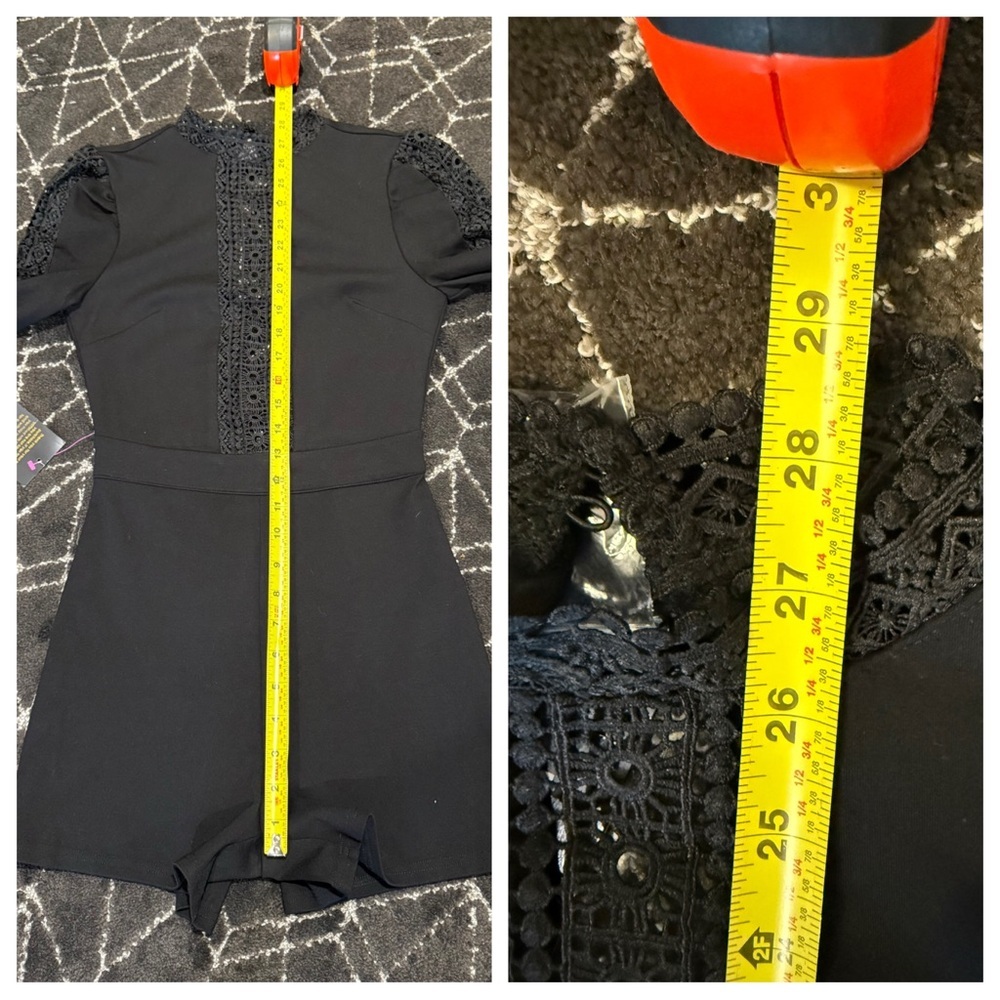 NWT! Bebe RUFFLE BELL SLEEVE ROMPER - Picture 9 of 11